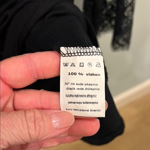 Black Fitted Ruffled Blouse - Picture 3 of 5